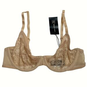 INC International Concepts Intimates Underwire Lace Bra Almond Latte Small New